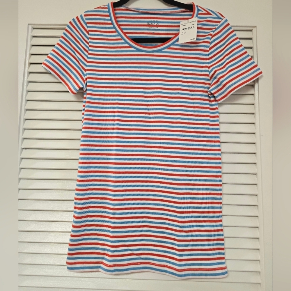 J. Crew - (NWT) Red/White/Blue Perfect Fit 100% Cotton Short-Sleeve Top